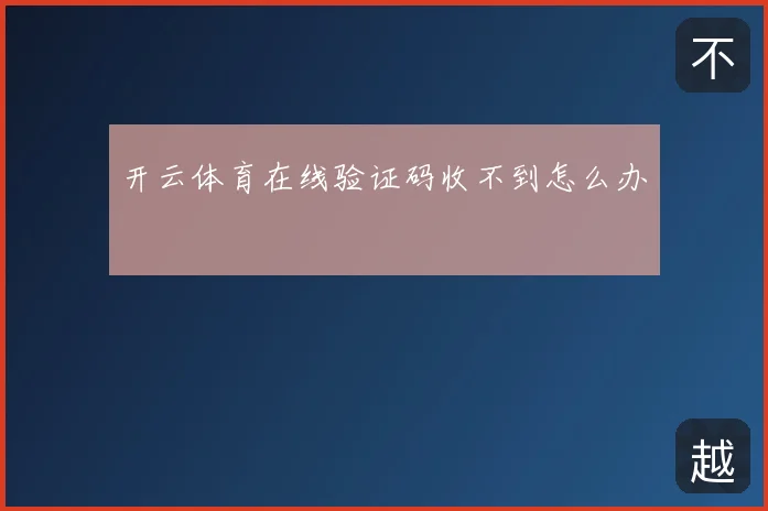 开云体育在线验证码收不到怎么办